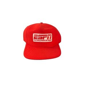 Vintage Speedway ESPN The Total Sports Network Baseball Cap Men Red Snapback Hat